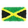 From the studio of Flowers Stanmore, this vibrant, texturally rich interpretation of Jamaica's national flag sits proudly centered against a crisp white backdrop. It is not a flat fabric banner but a tactile mosaic created from thousands of tiny, crumpled pieces-tissue scraps, delicate paper fragments, and bits of fabric-carefully tucked and layered to form a three-dimensional surface that catches the light with every minute shift. The iconic golden saltire runs diagonally from corner to corner, dividing the rectangle into four lively triangles. The two triangles at the top and bottom glow with densely packed greens, while the left and right wedges are built from deep, matte black fragments that anchor the piece with quiet strength. The irregular surfaces rise and fall, giving the flag a sculptural presence that invites a closer look and a soft touch in the imagination. This handcrafted texture suggests hands joined in a shared purpose, a sentiment we celebrate in Stanmore as much as in art galleries elsewhere in north-west London. Viewed in a calm studio light, the work radiates energy and resilience. Light and shadow play across the crumpled pieces, revealing subtle color shifts and the depth created by layer upon layer. The emerald greens feel almost tropical, the yellow a sunlit highlight, and the black undertone anchors the composition with dignity. For a feature on Jamaica's heritage or on creative expressions within our community, this piece offers a striking visual metaphor for pride and togetherness. In Stanmore, we think of it alongside local events near Belmont Circle or Canons Park, where craft and culture meet. Available for same-day delivery across Stanmore and the surrounding boroughs, it stands as a living emblem of artful collaboration that travels as easily as a bouquet from our doors to your doorstep.