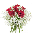 Gently gathered and hand-tied, this bouquet is a portrait of refined romance inspired by the charm of Stanmore. Six velvety red roses, each blooming with rich color and texture, stand tall at the heart of the arrangement, their petals swirling in soft, luxuriant layers. Clouds of delicate white baby's breath encircle the roses, lending an airy, ethereal quality reminiscent of morning mist drifting across the Stanmore Golf Course greens. The fresh green stems gathered beneath evoke the vibrancy of local countryside markets, and subtle hints of the roses' sweet scent mingle with crisp notes from the gypsophila. The interplay of the cool white and bold red hues creates a harmonious balance, expressing feelings of affection, grace, and heartfelt sincerity-perfect for occasions from intimate anniversaries to spontaneous gestures of care. Crafted by local florists, this arrangement delivers a touch of timeless beauty to homes across Stanmore, reflecting both tradition and the ever-present joy of giving.